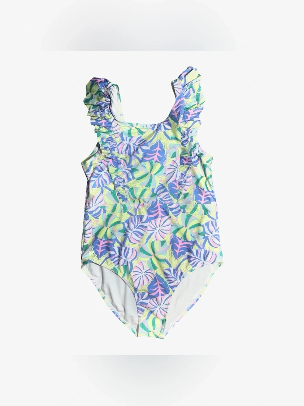 Kids Ruffled One-Piece wonder Nation swimsuit - Pastel Floral Print